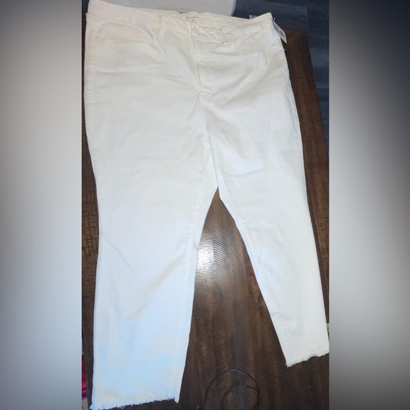 Good American glc1046t white jeans fringe detail NWT Skinny size 24 euro summer - Picture 3 of 10